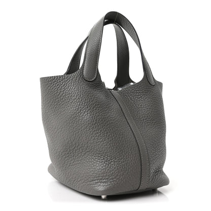 Hermes Taurillon Clemence Picotin Lock 18 PM Gris Meyer 3 of 11