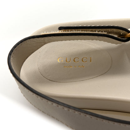 Gucci Cosmos Softy Calfskin Interlocking G Slingback Sandals 40 Mystic White 8 of 9