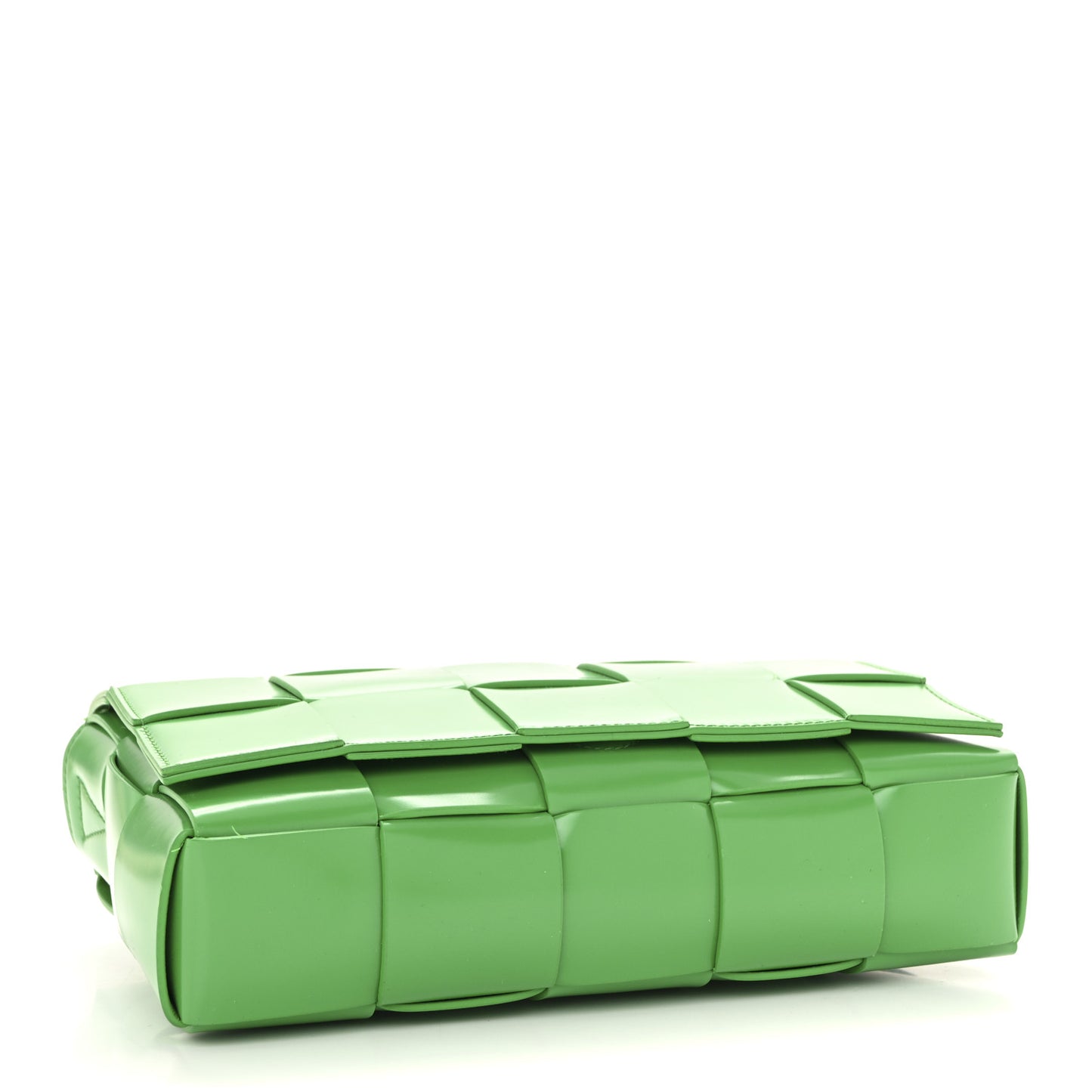 Patent Maxi Intrecciato Cassette Crossbody Bag Parakeet