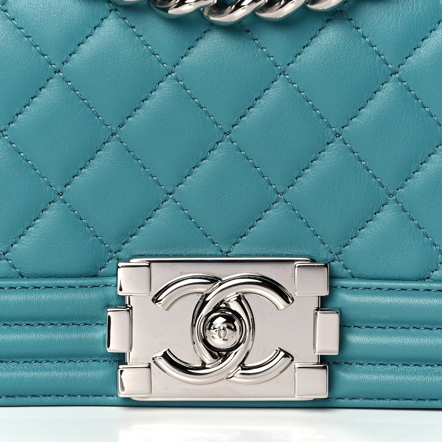 Chanel Lambskin Quilted Small Boy Flap Dark Turquoise 8 of 15