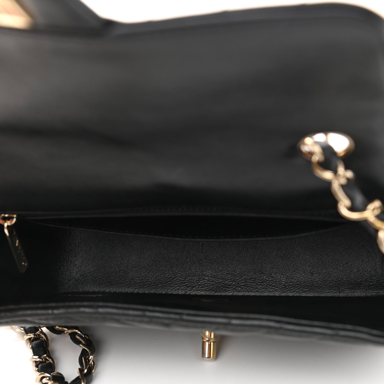 Chanel Lambskin Chevron Quilted Mini Rectangular Flap Black 4 of 13