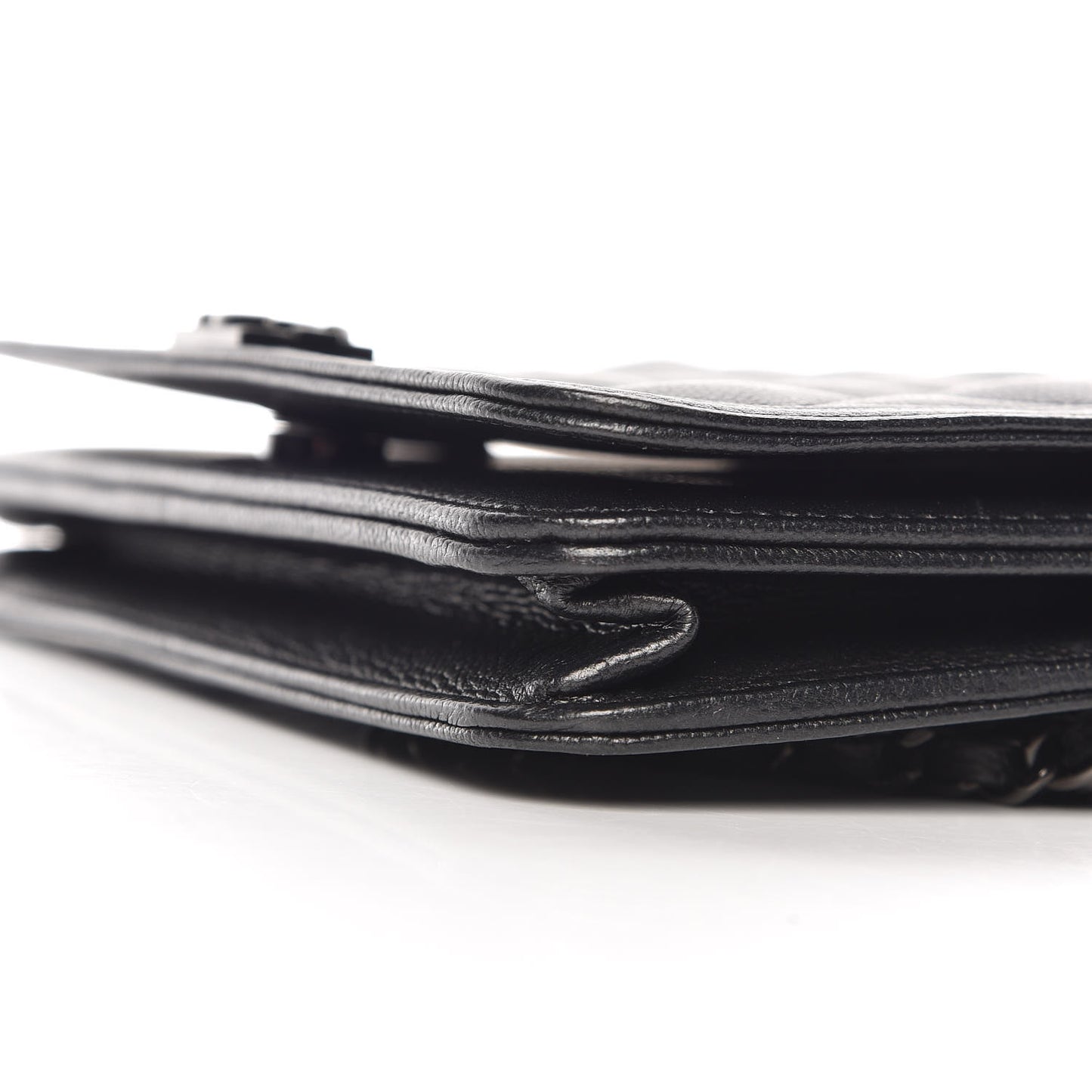 Caviar Quilted Boy Wallet On Chain WOC So Black