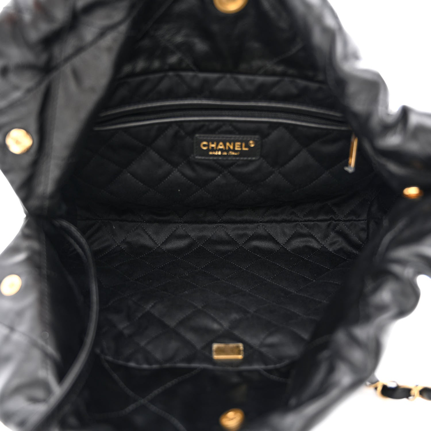 Chanel Shiny Calfskin Quilted Small Chanel 22 Black 6 of 14
