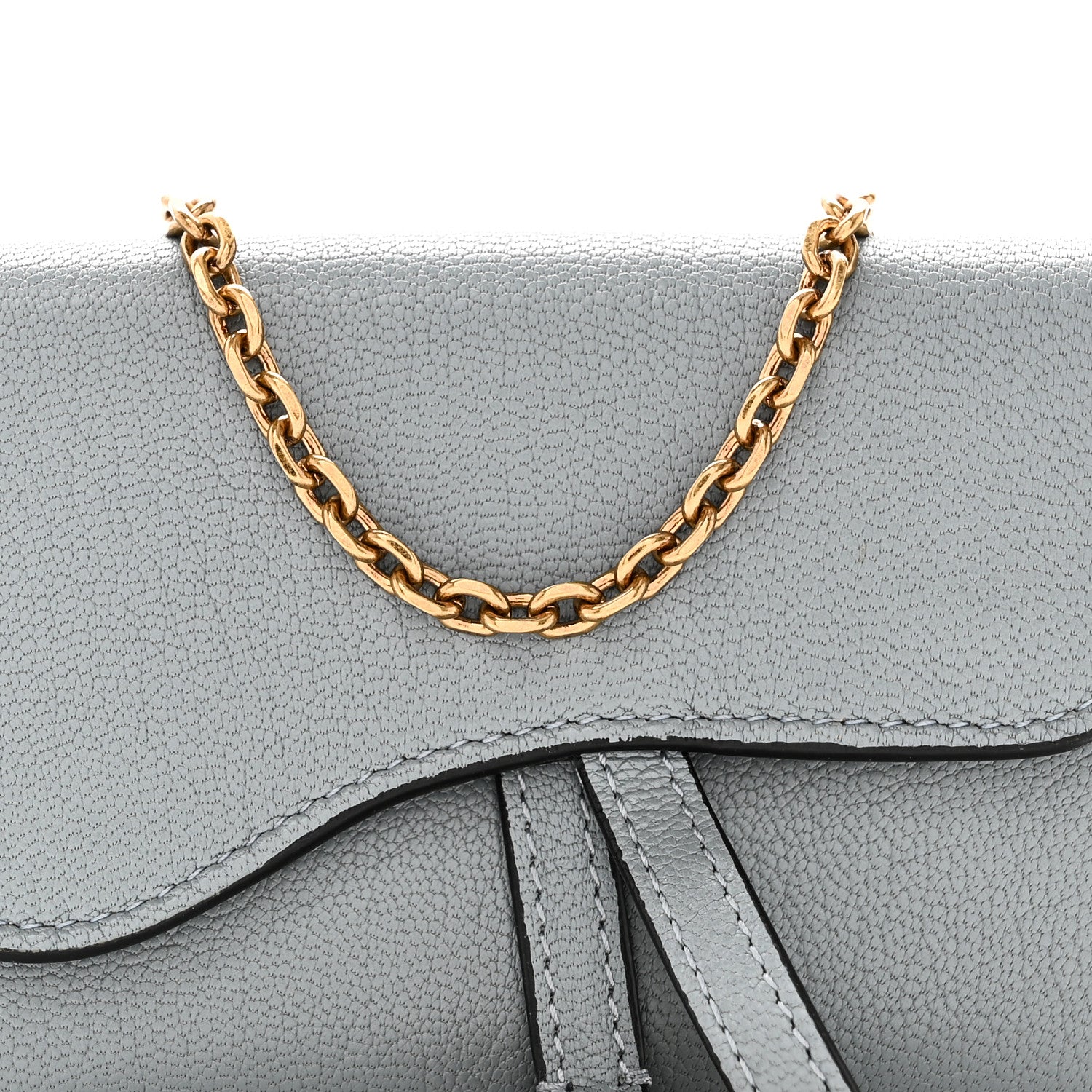 Christian Dior Goatskin Nano Saddle Chain Pouch Blue 7 of 8