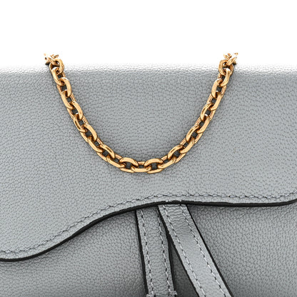 Christian Dior Goatskin Nano Saddle Chain Pouch Blue 7 of 8