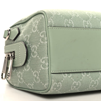Gucci Denim GG Monogram Calfskin Mini Ophidia Top Handle Bag Pale Green 9 of 10