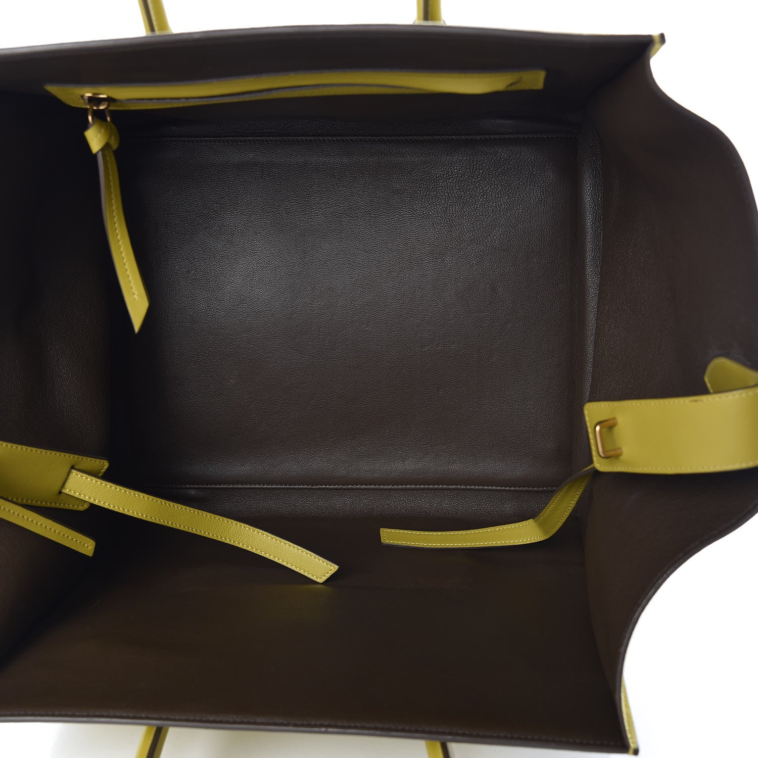 Celine Nubuck Medium Phantom Luggage Chartreuse 5 of 10