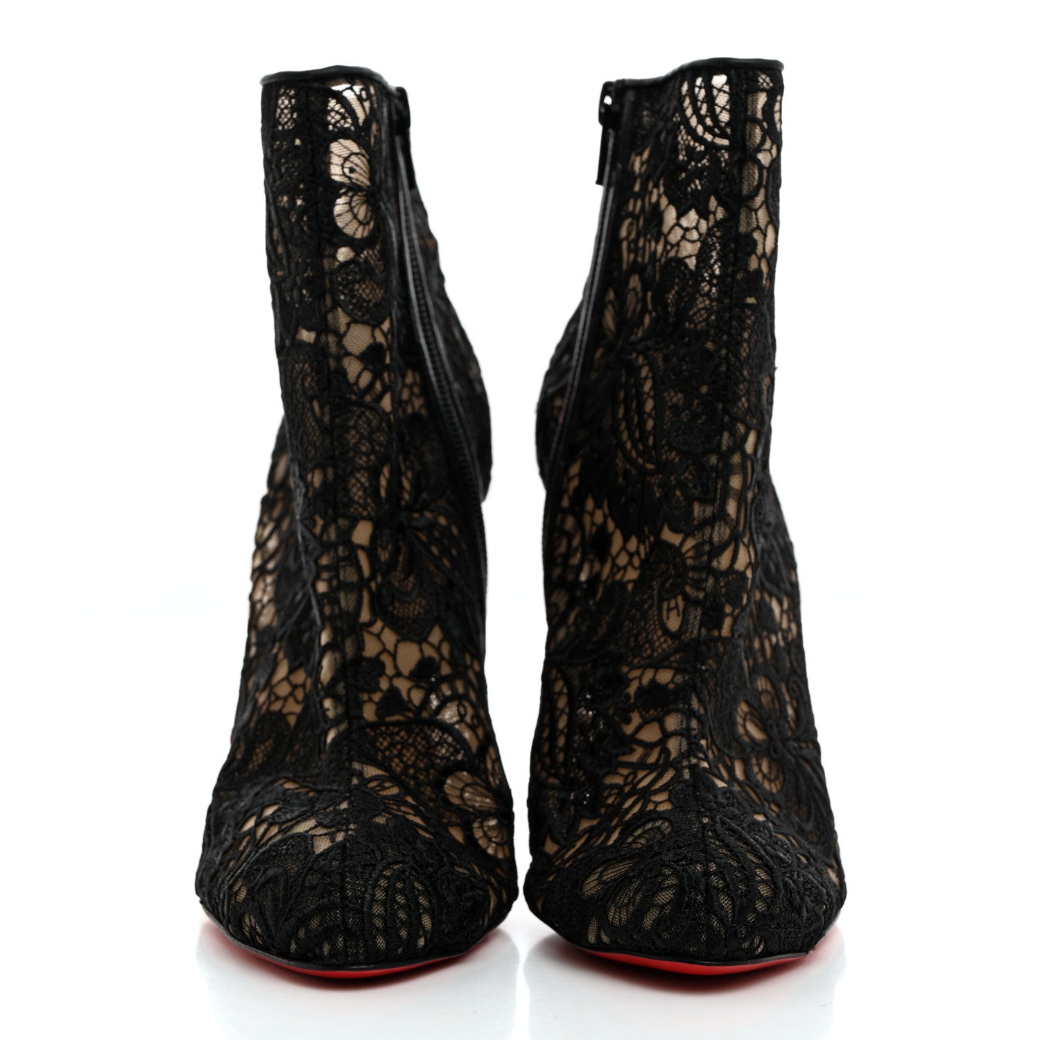 Christian Louboutin Mesh Guipure Wax Lace Kid Miss Tennis 100 Ankle Boots 40 Black 2 of 8