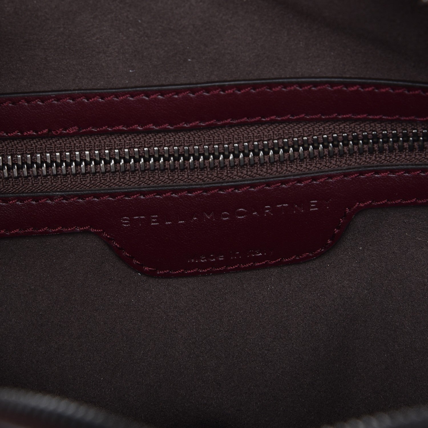 Stella McCartney Faux Leather Crocodile Embossed Mini Falabella Box Top Handle Bag Burgundy 7 of 9