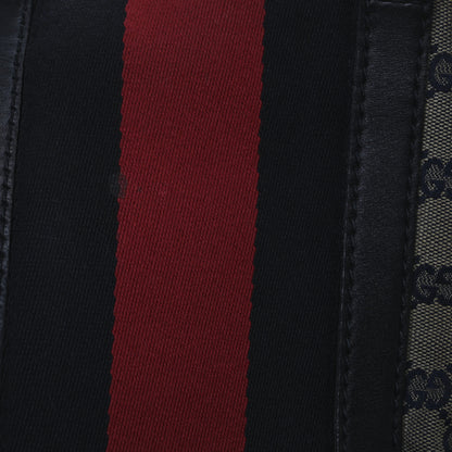 Gucci Monogram Selleria Calfskin Vintage Web Medium Boston Beige Blue 14 of 14