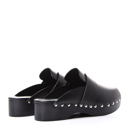 Hermes Calfskin Calya Mules 37 Black 4 of 9