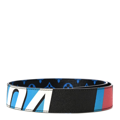 Louis Vuitton Canvas Bandouliere Shoulder Strap Black Bleu Digital 2 of 8