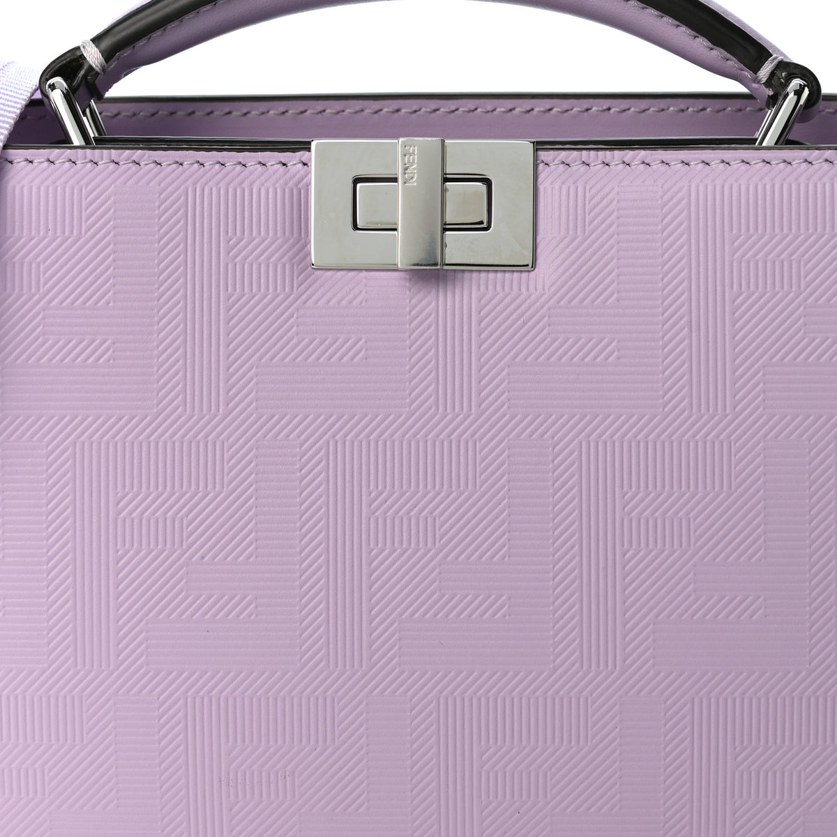Calfskin Striped Texture FF Peekaboo I See U X Cross Satchel Violetta