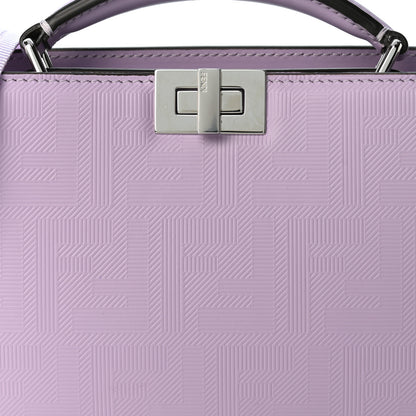 Fendi Calfskin Striped Texture FF Peekaboo I See U X Cross Satchel Violetta 8 of 10