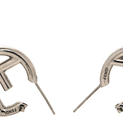 Fendi Metal FF Hoop Earrings Silver 3 of 5