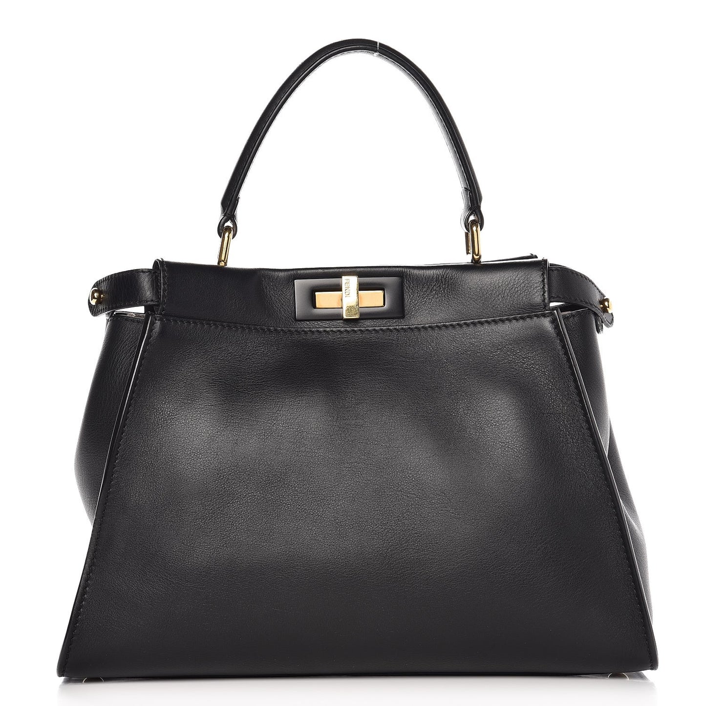 Vitello Seta Shiny Nappa Medium Peekaboo Iconic Satchel Black