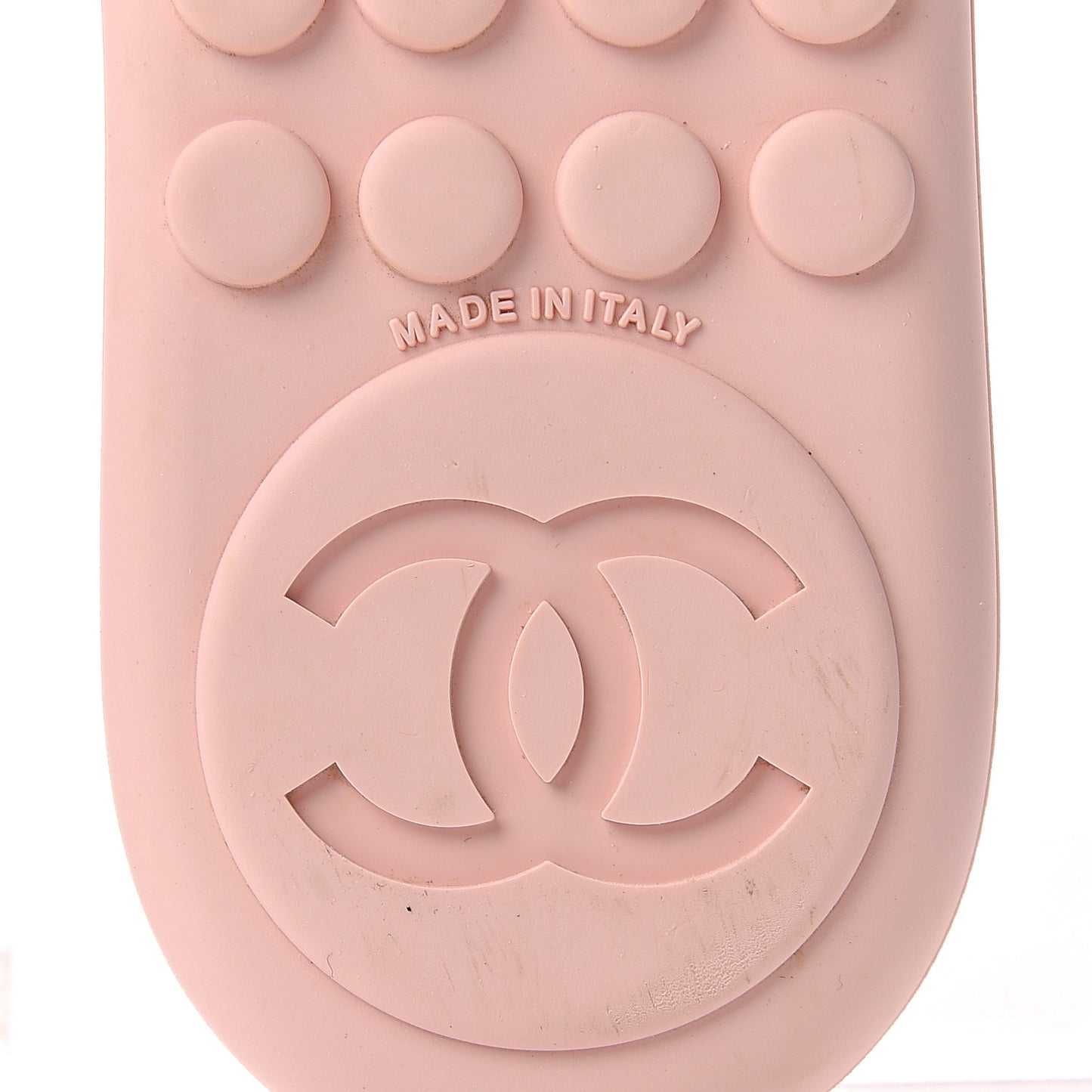 Calfskin CC Chain Thong Sandals Pink