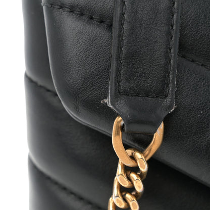 Saint Laurent Calfskin Y Quilted Monogram Small Loulou Chain Satchel Black 11 of 13