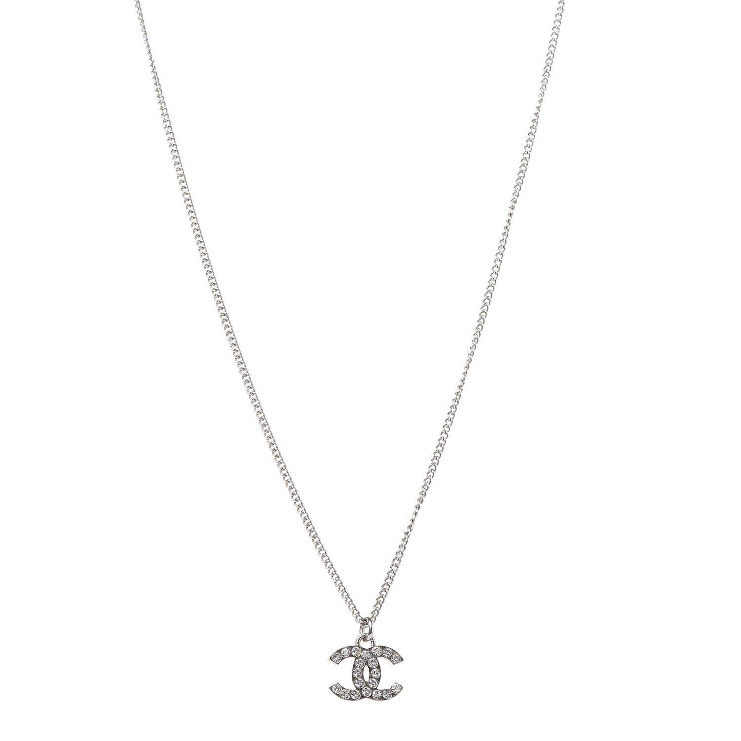 Crystal Timeless CC Necklace Silver