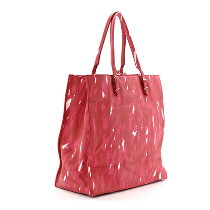 Balenciaga Supple Calfskin Printed Papier A5 Zip Around Tote Red Pink White 4 of 13