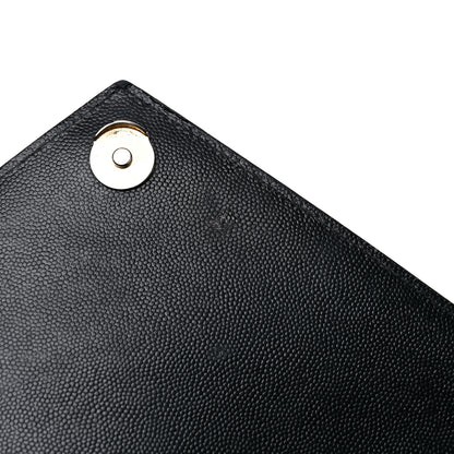 Saint Laurent Grain De Poudre Textured Mixed Matelasse Large Triquilt Monogram Satchel Black 20 of 28