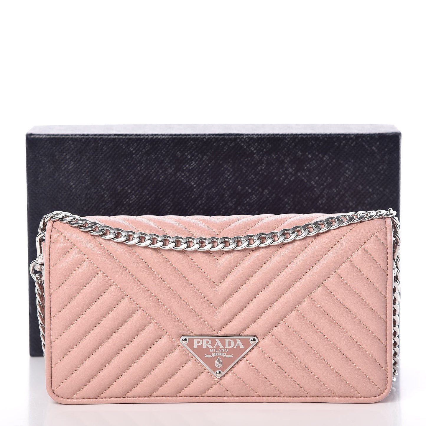 Nappa Mini Impunture Bandoliera Chain Crossbody Bag Orchidea