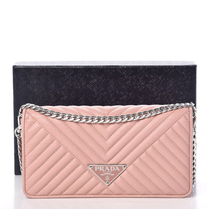 Prada Nappa Mini Impunture Bandoliera Chain Crossbody Bag Orchidea 10 of 10