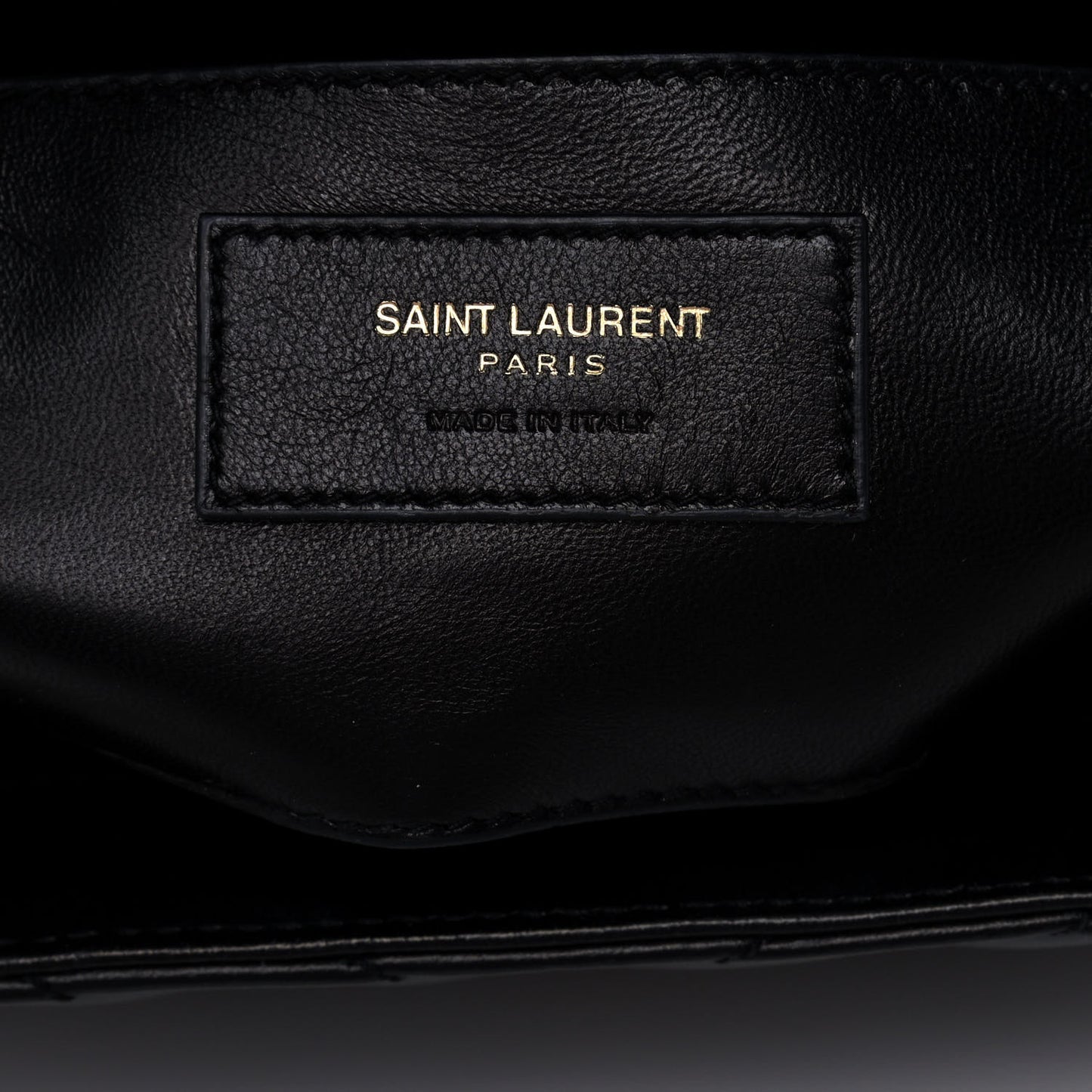 Calfskin Matelasse Chevron Studded Monogram Medium College Bag Black