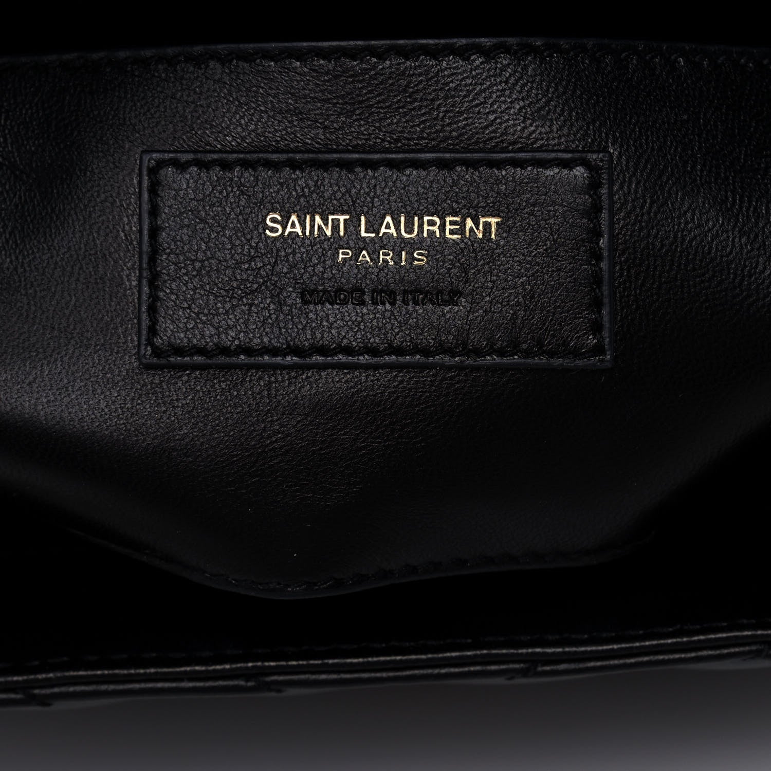 Saint Laurent Calfskin Matelasse Chevron Studded Monogram Medium College Bag Black 6 of 11