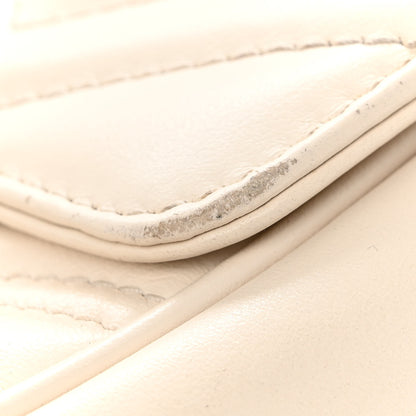 Gucci Calfskin Matelasse Mini GG Marmont Shoulder Bag White 13 of 17