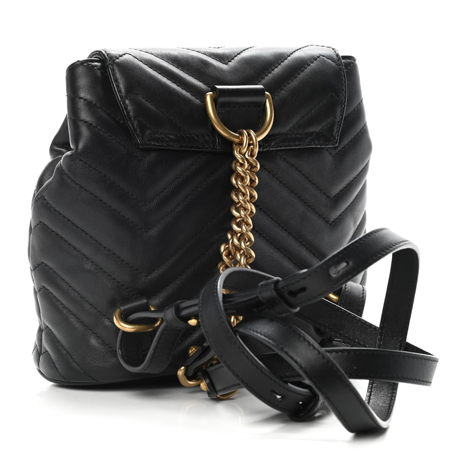 Gucci Calfskin Matelasse GG Marmont Flap Backpack Black 3 of 11