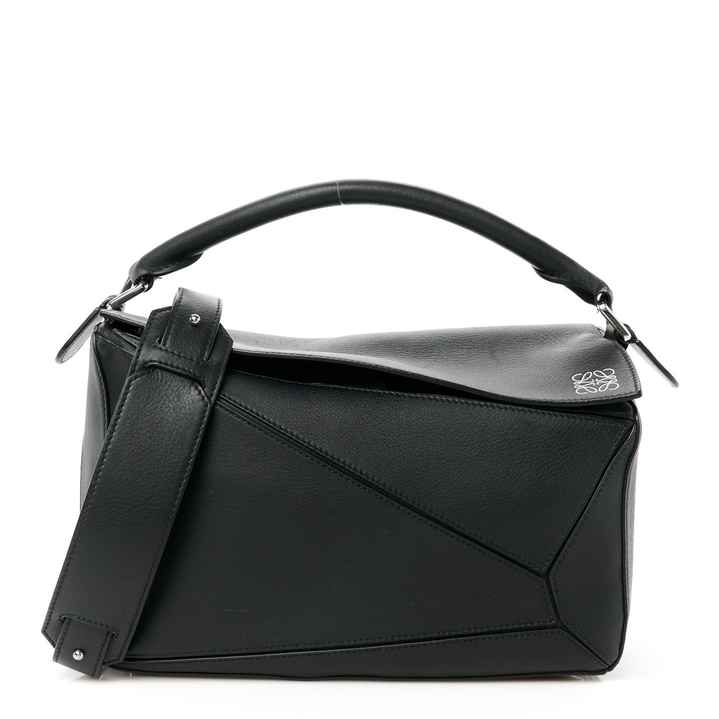 Calfskin Medium Puzzle Bag Black