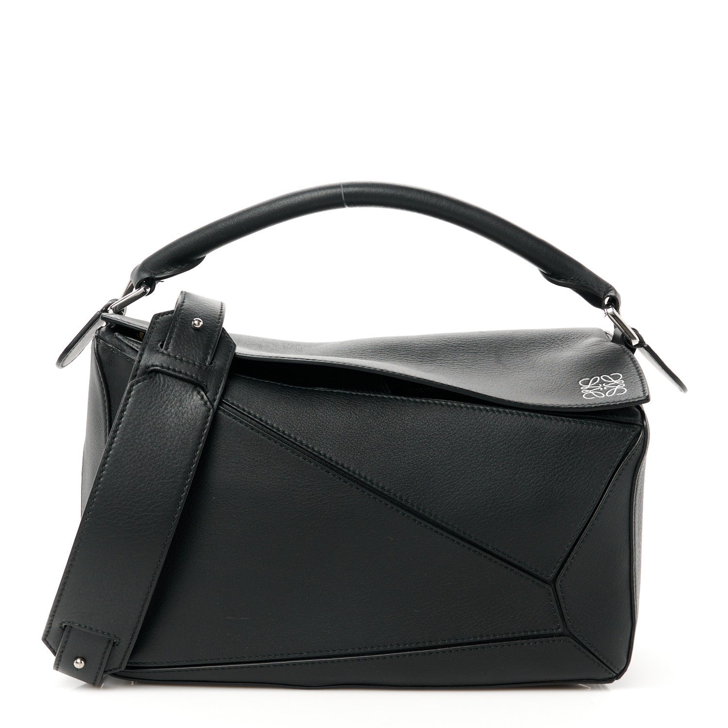 Loewe Calfskin Medium Puzzle Bag Black 1 of 9