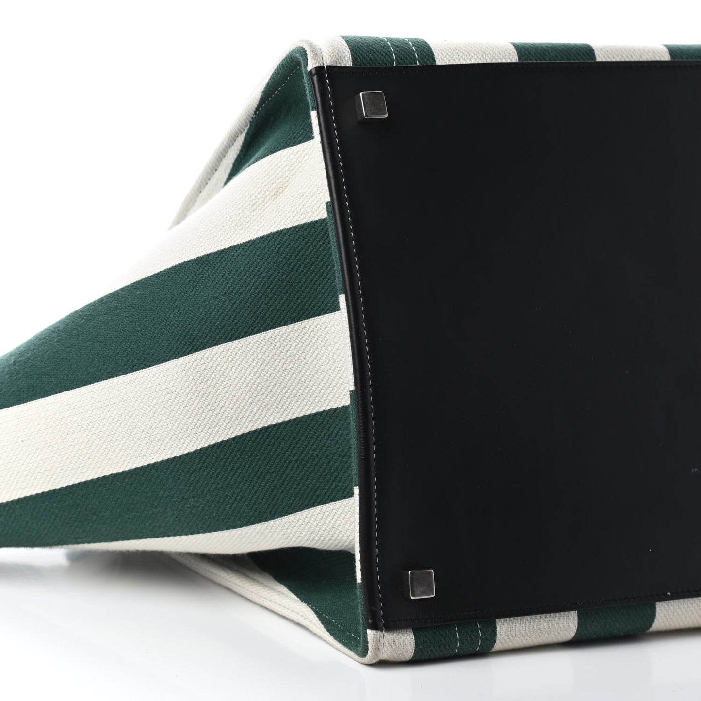 Cotton Canvas Striped Medium Phantom Luggage White Green