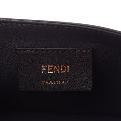 Fendi Vitello Cruise F is Fendi Bi-Color FF 1974 Embossed Envelope Belt Bag Maya Black Fragola 7 of 11