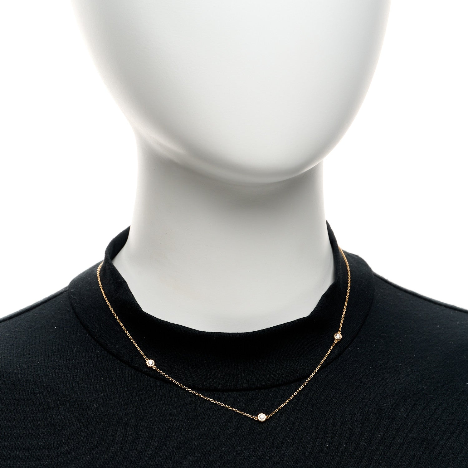 Tiffany 18K Rose Gold Diamond .21ctw Elsa Peretti Diamonds by the Yard Three Station Necklace 2 of 4