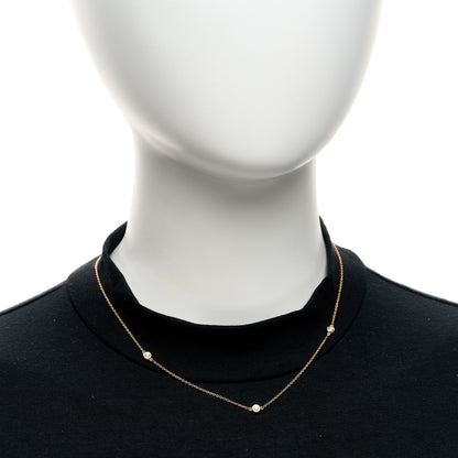Tiffany 18K Rose Gold Diamond .21ctw Elsa Peretti Diamonds by the Yard Three Station Necklace 2 of 4