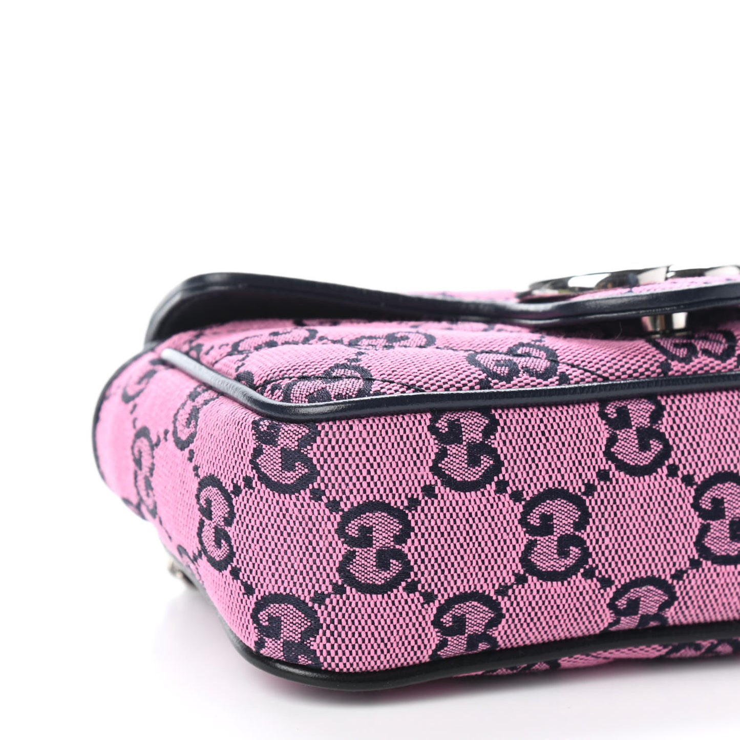 Monogram Multicolor Matelasse Diagonal Super Mini GG Marmont Shoulder Bag Pink Blue
