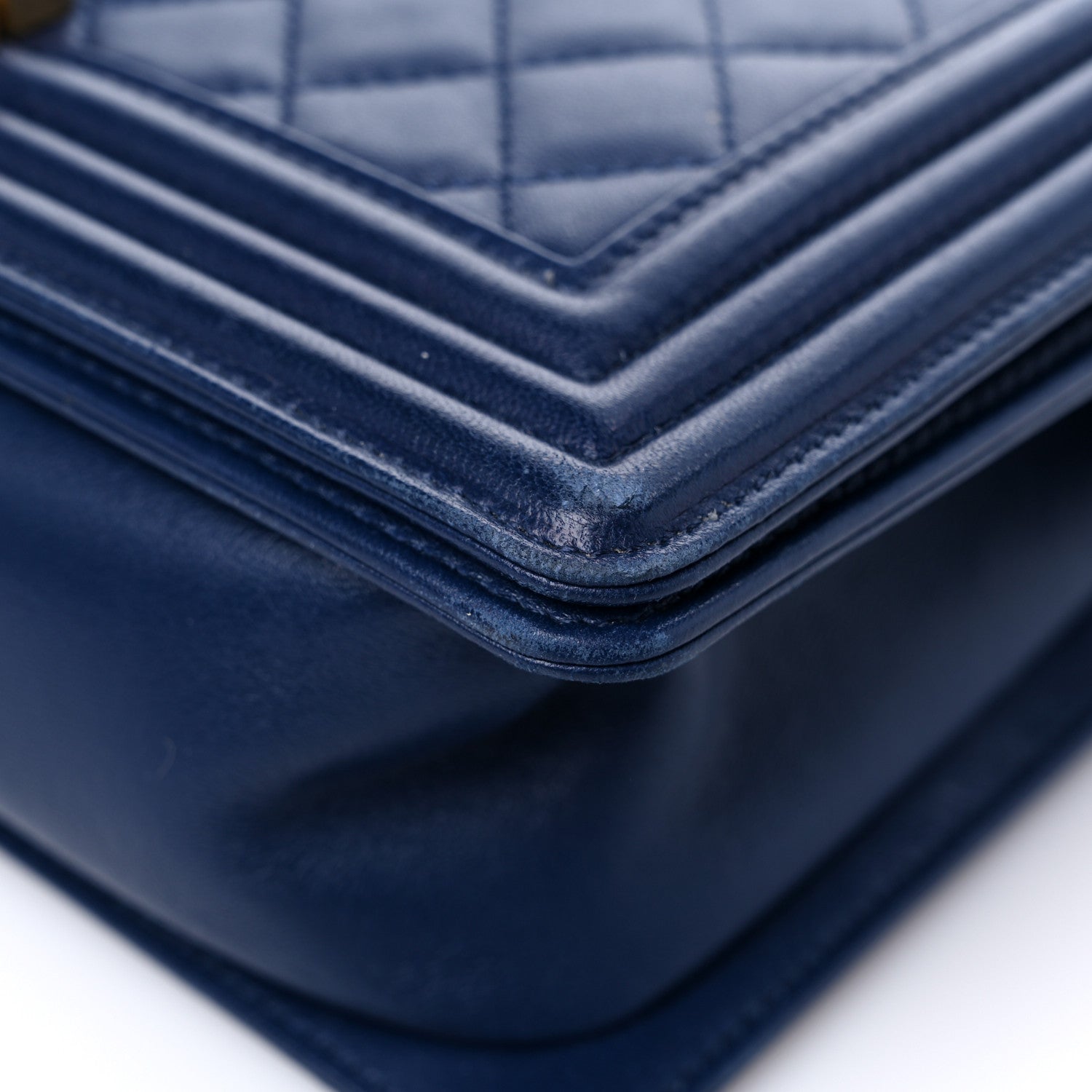 Chanel Lambskin Quilted Medium Boy Flap Dark Navy 8 of 18