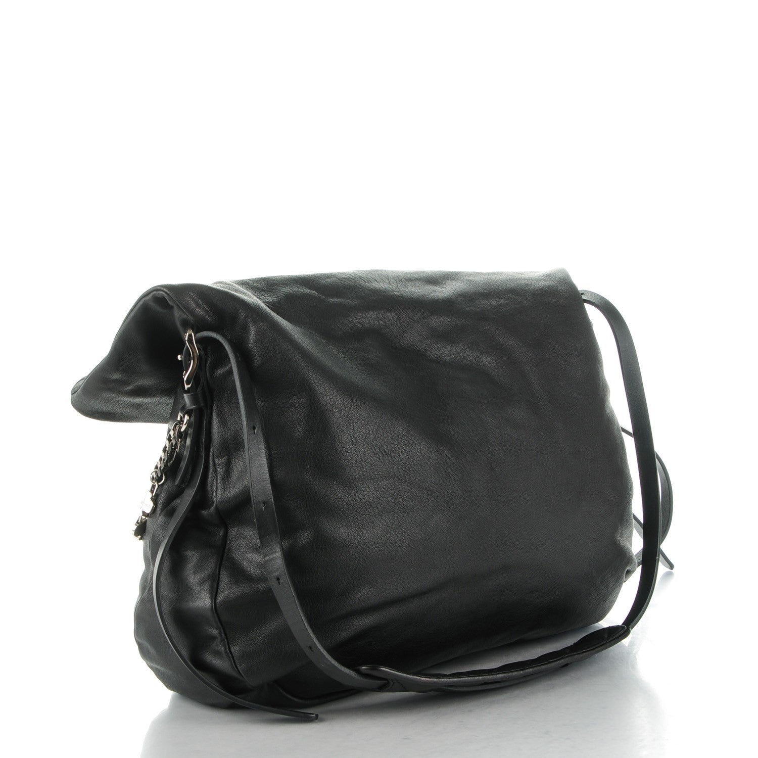 Jimmy Choo Lambskin Large Biker Hobo Black 3 of 9