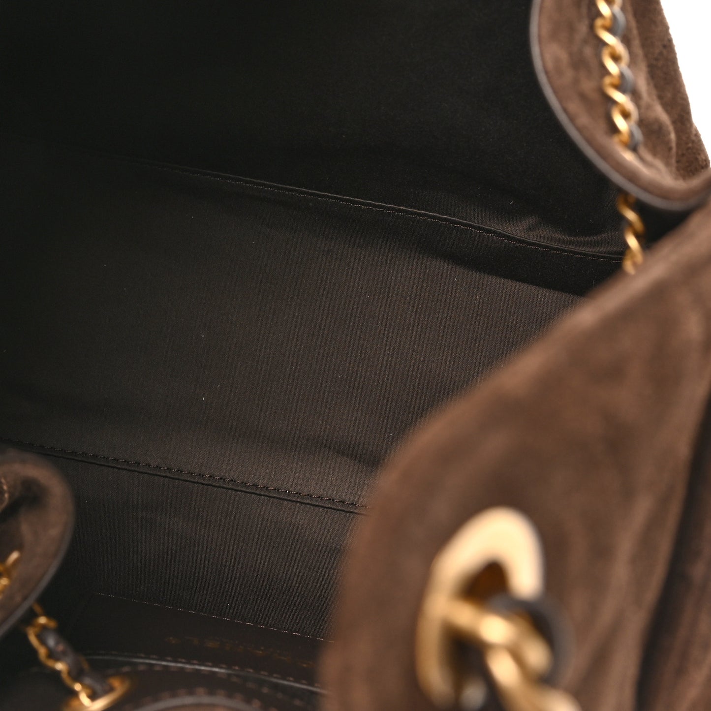 Suede Quilted Small Chanel 25 Handbag Dark Brown