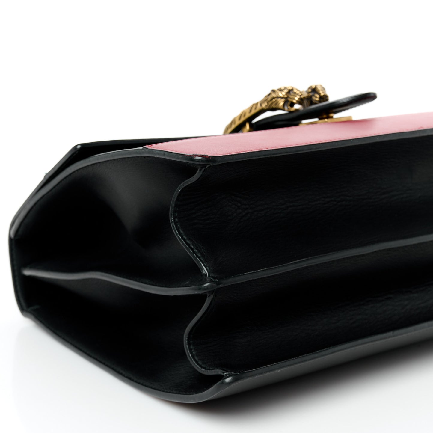 Calfskin Bamboo Web Large Dionysus Top Handle Bag Black Bright Evergreen Hibiscus Red