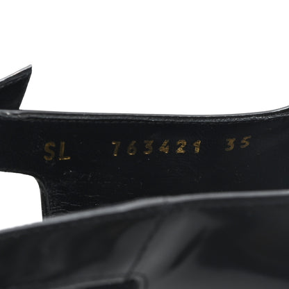 Saint Laurent Glazed Calfskin Lee Slingback Pumps Black 35 Black 9 of 10