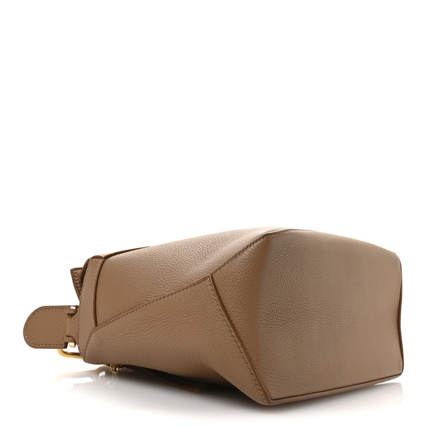 Grained Calfskin Small Puzzle Edge Bag Toffee