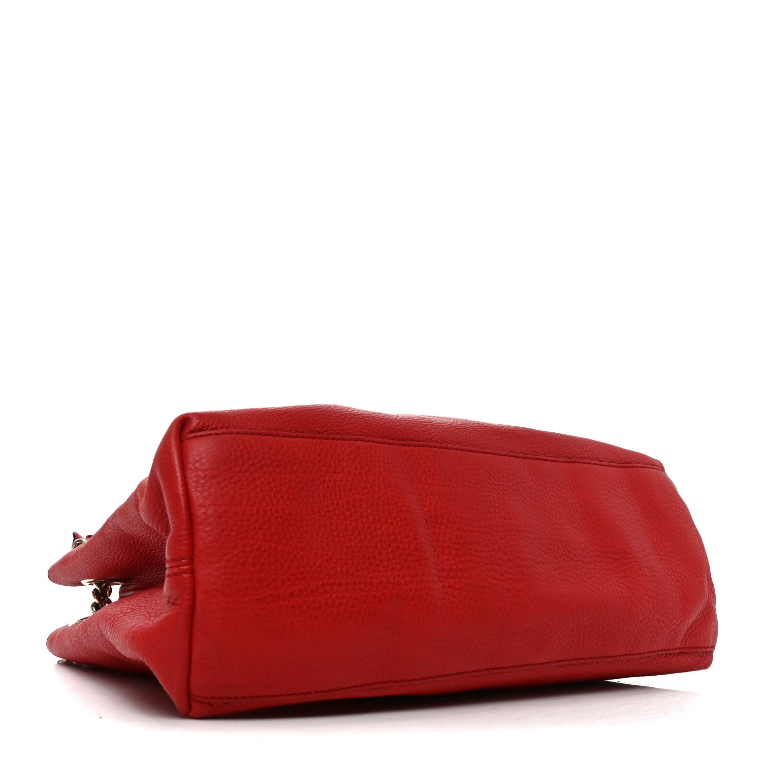 Gucci Pebbled Calfskin Medium Soho Chain Shoulder Bag Tabasco Red 4 of 11