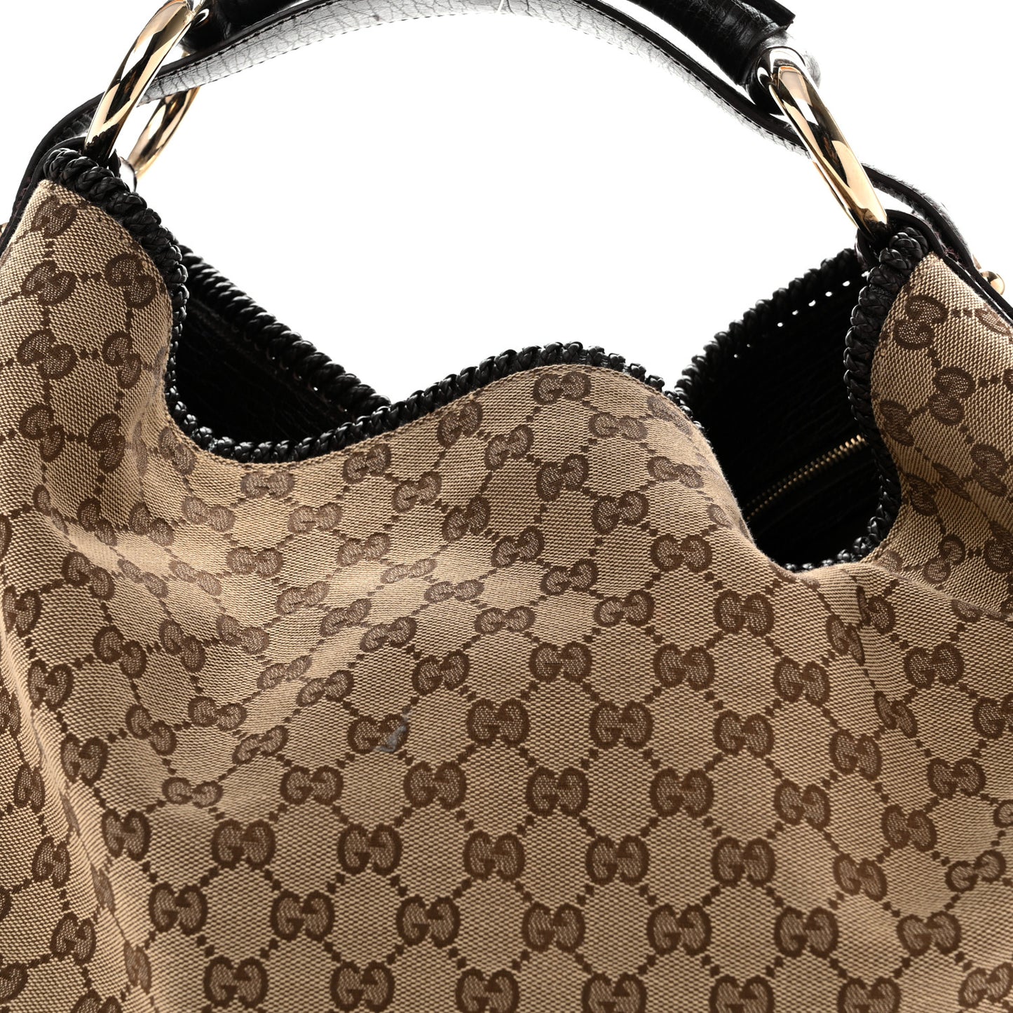 Monogram Large Horsebit Chain Hobo Dark Brown
