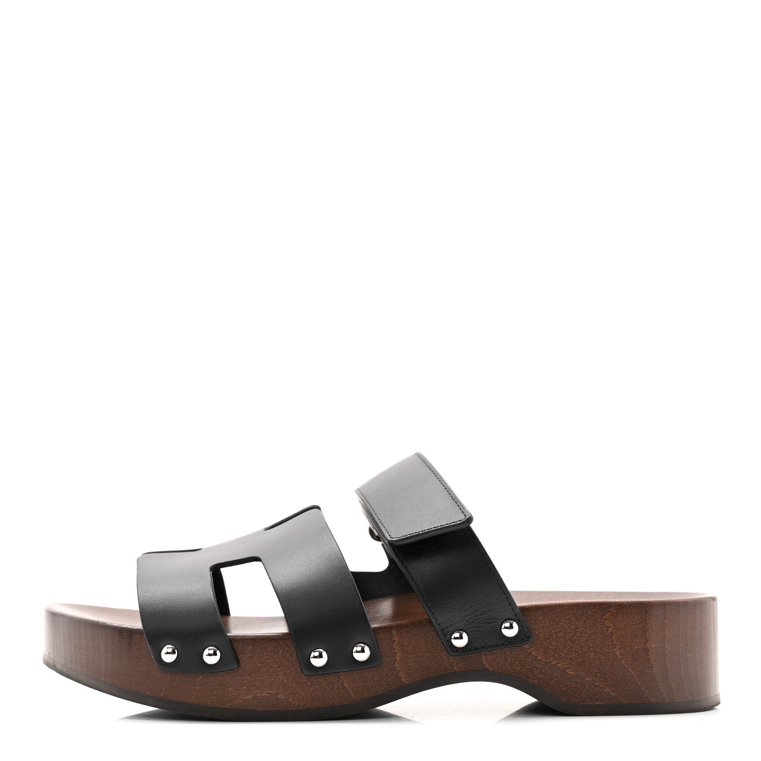 Hermes Calfskin Womens Kos Clog 39 Black 1 of 10
