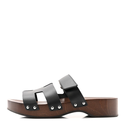 Hermes Calfskin Womens Kos Clog 39 Black 1 of 10