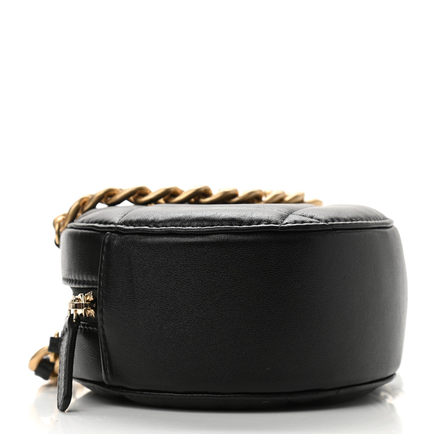 Chanel Lambskin Quilted Chanel 19 Round Clutch With Chain Black 3 of 10