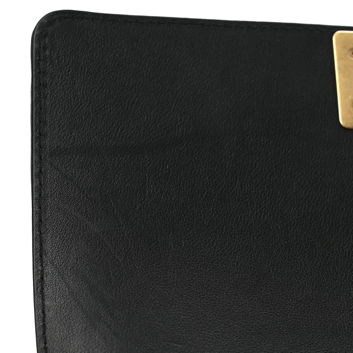 Lambskin Quilted Medium Top Handle Boy Flap Black